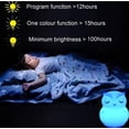 thumbnail image 4 of Owl Night Light for Kids, Rechargeable Silicone Baby Night Light with Remote Control and Auto Power Off, Timer, Touch Sensor, 9 Color Changing, 4 of 5