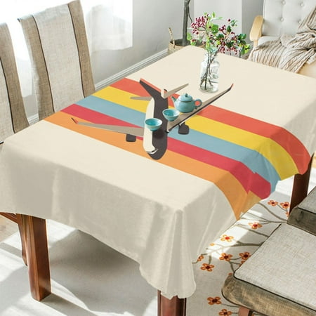 

Yayeee Tablecloths for Rectangular Tables 60 x 120 inch Party Table Cover Colorful Plane