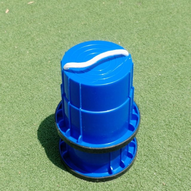 Zancos cilíndricos de plástico para jardín de infantes, juguetes para niños de plástico alto y grueso con cara sonriente, para entrenar el equilibrio al aire libre