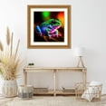 thumbnail image 3 of Stephen Chambers 20x20 Gold Ornate Wood Framed With Double Matting Wall Art Titled - Unreal Neon Tree Frog, 3 of 6