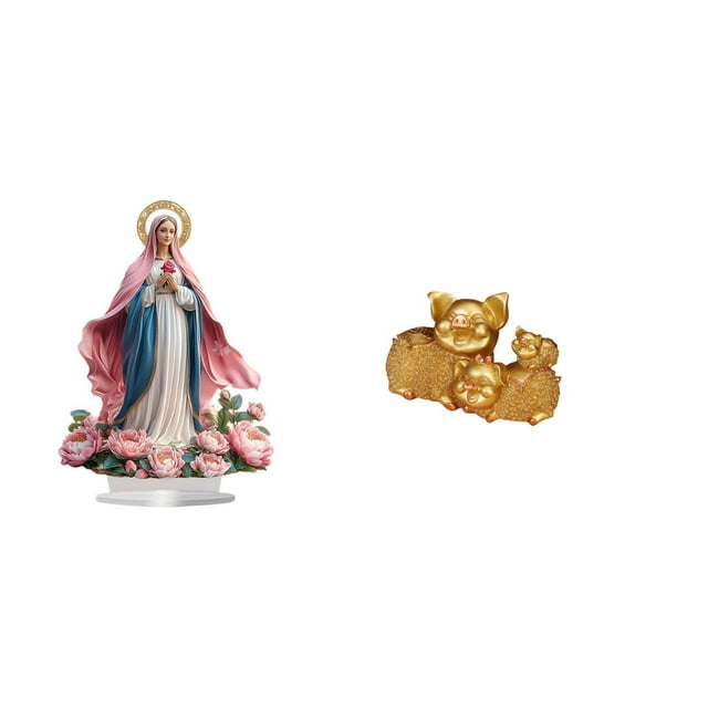 Adorno de cerdo acrílico de pie, decoración de mesa independiente con base, ideal para fiestas, hogar, estantería, festivales, dormitorio. Estatua de