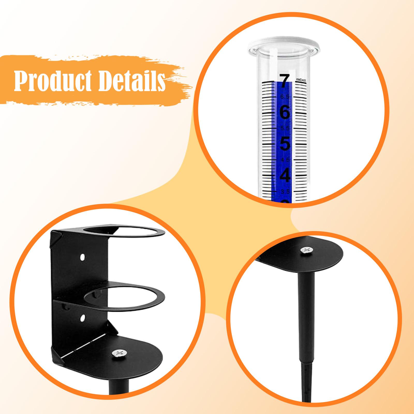 Fzaqwen Outdoor Rain Gauge with Stake with Stand Measuring Tool for Farm Patio Fence