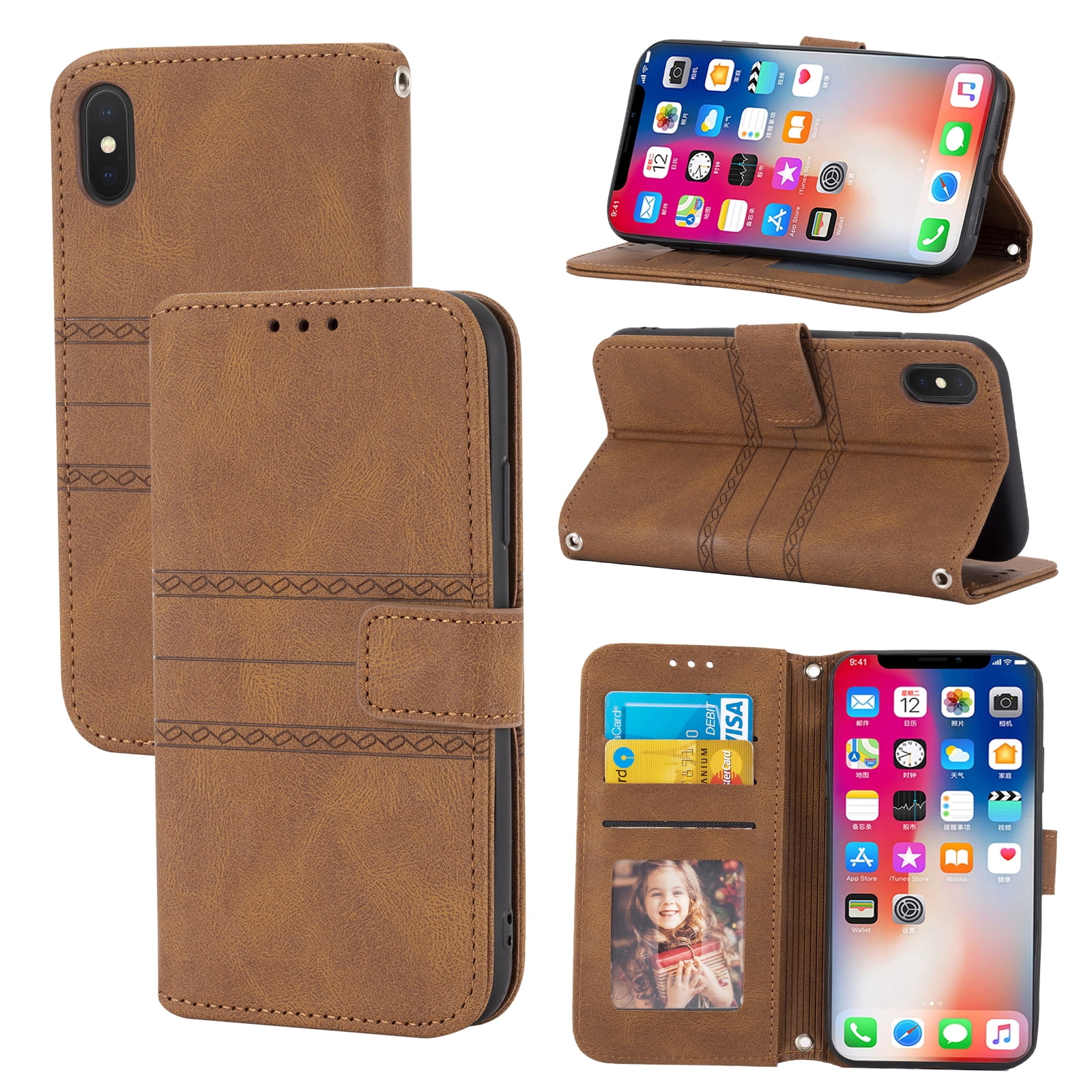 iPhone XR Leather Flip Case Cover,iPhone XR Zipper Wallet Case for Women and Men, Dteck [14 Card Holder][Zipper][Magnetic Detachable] Wallet Folio