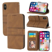 PU Leather Wallet Case for iPhone XR, Shockproof TPU Protective Flip Case with Stand Long Shoulder Strap Card Slots Magnet Cover for iPhone XR 6.1 Inch,Brown