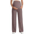 thumbnail image 1 of ’S Winter Maternity Straight Leg Pants – High Waist Over Bump High Stretch & Breathable Plus Size Pants Brown Xl, 1 of 6
