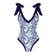 thumbnail image 3 of MKLEKYY Trajes De Baño Mujer Completo Women Vintage Abstract Floral Print 1 Piece Swimwear+1 Piece Cover Up Two Piece Vintage Print Swimsuit Monokini Bikini 2 Piece Swimsuits Two Piece Tankini Set, 3 of 4