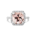 thumbnail image 2 of HeartsAndYou 2ct Natural Peach Morganite & Diamond Ring Halo 100% REAL 14k SOLID White Gold, 2 of 9