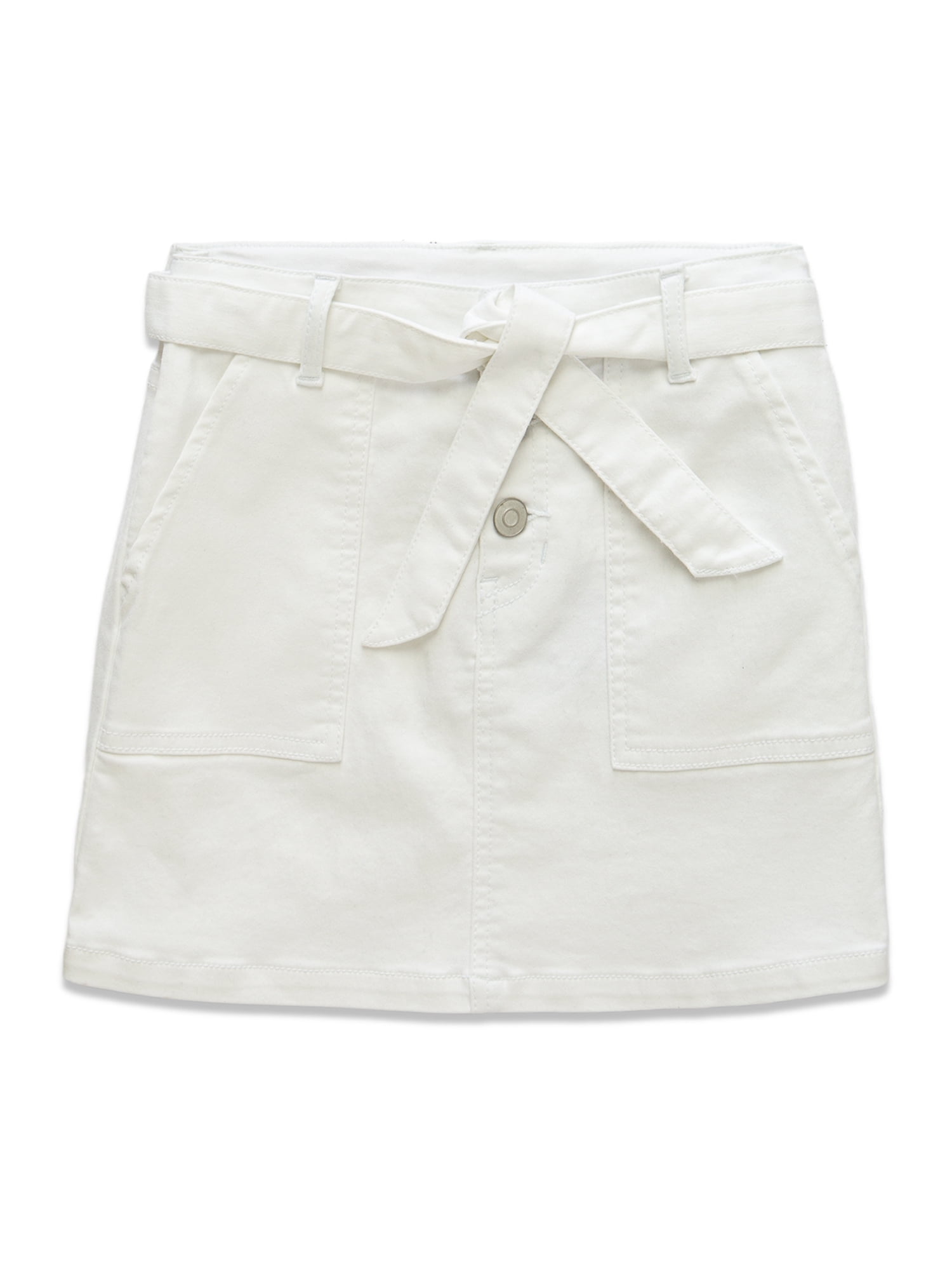 girls white jean skirt