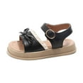 thumbnail image 3 of Dpytoraw Girls' Sandals 2026 Spring/Summer Mid To Large Children's Bow Comfortable Flat Shoes For Girl Slip Versatile Breathable Girls Sandals Size 6-6.5 Years, 3 of 4