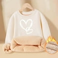 thumbnail image 3 of Kiijoy Girls Sherpa Sweatshirt Hearts Print Cozy Thermal Crew Neck Pullover Top, 3 of 3