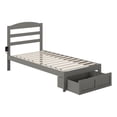 thumbnail image 2 of AFI Warren Solid Wood Traditional Twin Bed with Foot Drawer in Gray, 2 of 14