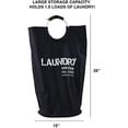 thumbnail image 3 of ORGANIZE MY HOME EXTRA LARGE COLLAPSEABLE LAUNDRY HAMPER DURABLE FABRIC PERFECT FOR DORM ROOMS, BEDROOMS, BATHROOMS, COLLEGE, OR KID'S ROOMS (BLACK), 3 of 7