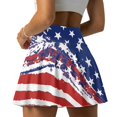 thumbnail image 4 of HELLHERO Distressed American Flag Stripes Elastic Women's Tennis Skirt, Two Pockets with Pockets Polyester Spandex Fabric Golf Skorts for Hiking Daily Wear Yoga, 4 of 9