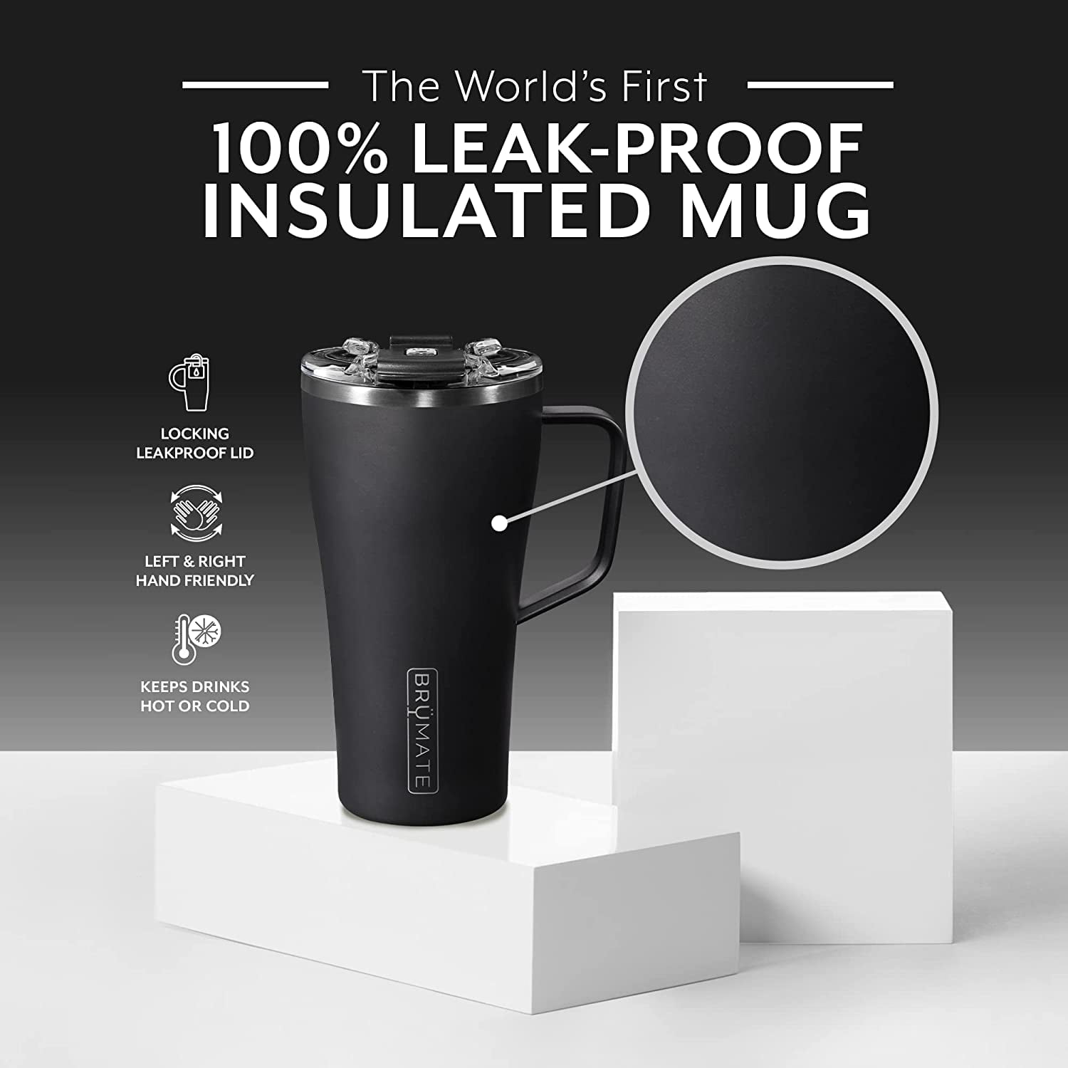 BruMate 22 oz Toddy Matte Black BPA Free Vacuum Insulated Mug - New Open  Box