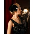 thumbnail image 4 of Flapper Headband 1920s Headpiece Roaring 20s Rhinestone Feather Great Gatsby Headpiece Hair Accessories,White, 4 of 4