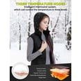 thumbnail image 4 of Women's Lightweight Heated Vest with Detachable Hood - Includes 7.4V 16000mAh Battery Pack (Gray,L), 4 of 7