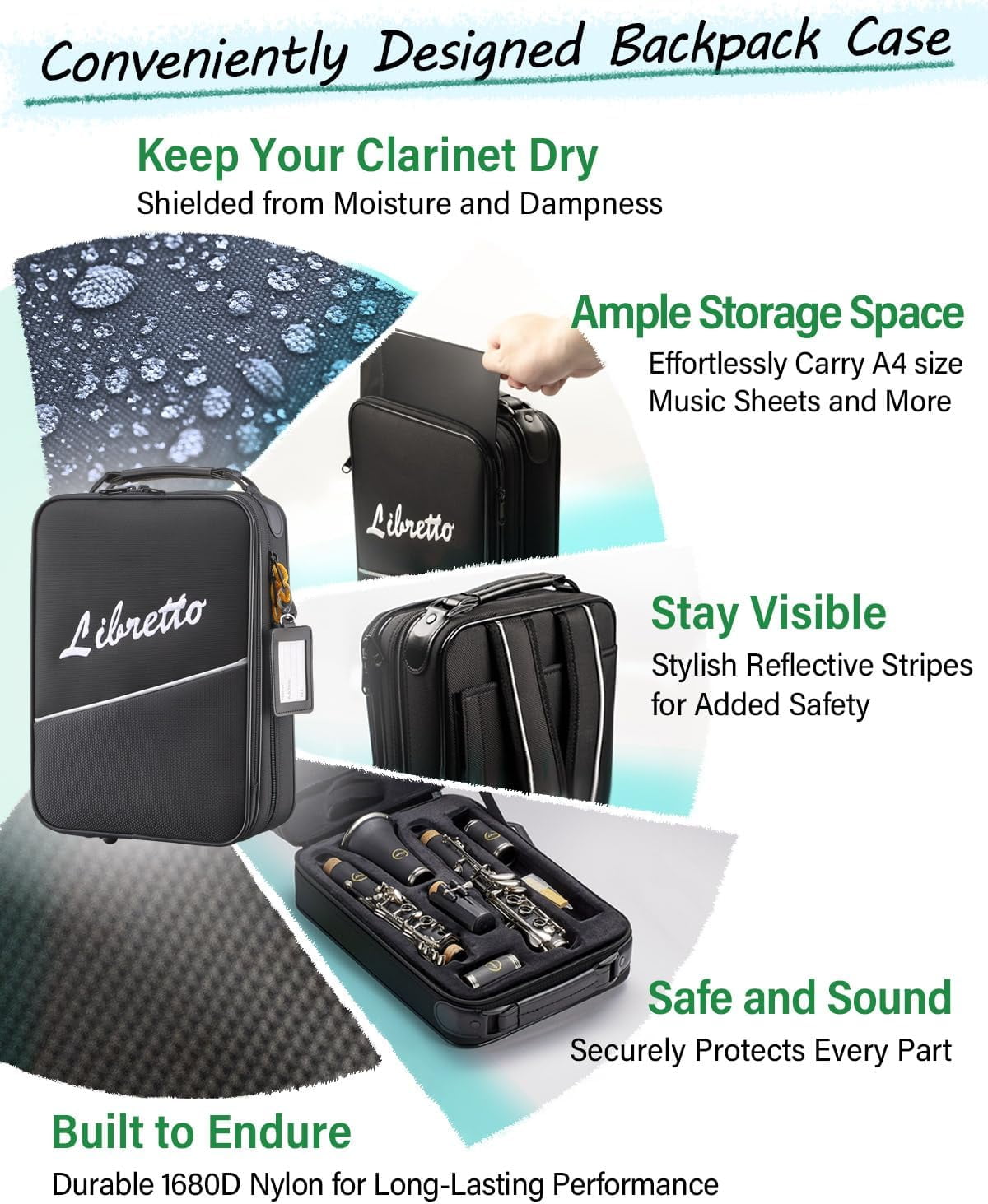 Libretto Bb Clarinet Set for Beginner and Intermediate Players with Accessories