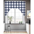 thumbnail image 3 of Farm Blue Plaid Swag Valance for Windows 56'' x 36'', Light Filtering Kitchen Curtains Valances for Bathroom/Living Room/Bedroom/Café, Rod Pocket Curtain Panel, 3 of 6