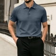 thumbnail image 6 of Mens Polo Shirts Casual Short Sleeve Performance Shirts Summer Golf Polo Shirt with Pocket, Moisture Wicking Dark Gray L, 6 of 6