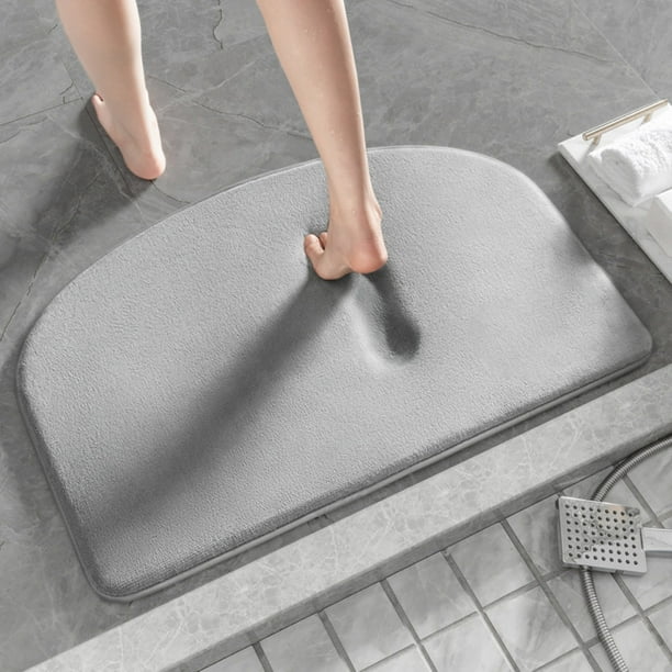 Alfombrilla de baño de espuma viscoelástica antideslizante, absorbente y ultrasuave de terciopelo | Alfombrilla de secado rápido y absorbente de agua | Alfombrilla de ducha para baño