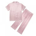 thumbnail image 6 of Baywell Boys Girls Satin Pajamas Set Short Sleeve Top and Long Pants 2-Pieces Sleepwears Set Button Down PJs Sets Soft Lounge Sets 5-14T, 6 of 7