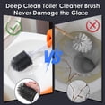 thumbnail image 3 of Toilet Brush with Ventilated Holder Set, Silicone Rubber Bristles Brush Head, Bathroom Toilet Bowl Scrubber Cleanner, Freestanding or Wall Mount Without Drilling, 3 of 11