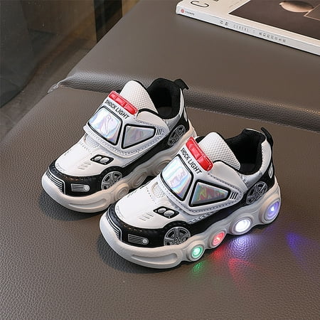 New Light Up Kids Sneakers  Cool Car-Shaped Running shoes  Fashionable Comfortable Sports Shoes  Boys/Girls Birthday Gifts