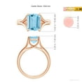 thumbnail image 5 of ANGARA Natural Solitaire 3 ct Aquamarine Split Shank Engagement Ring in 14K Rose Gold for Women (Size-10x8mm) | March Birthstone, Anniversary, Jewelry Gift for Women | Natural Aquamarine Ring, 5 of 10