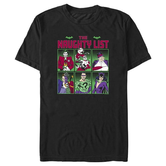 Men's Batman The Naughty List Villains Graphic T-Shirt