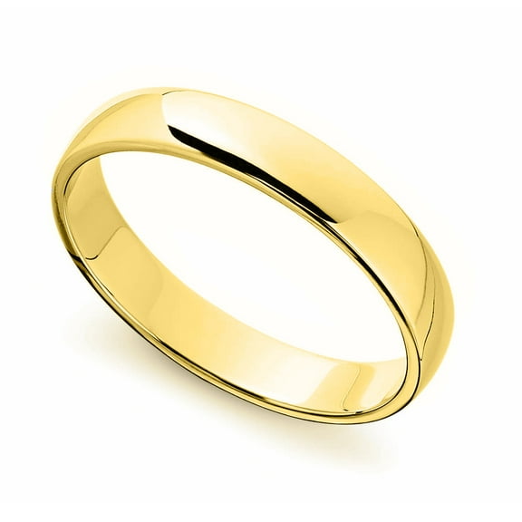 Genuine Solid 14K Yellow or White Gold 4mm Standard-Fit Polished Wedding Band – Classic Gold Ring for Men or Women, Sizes 4–12
