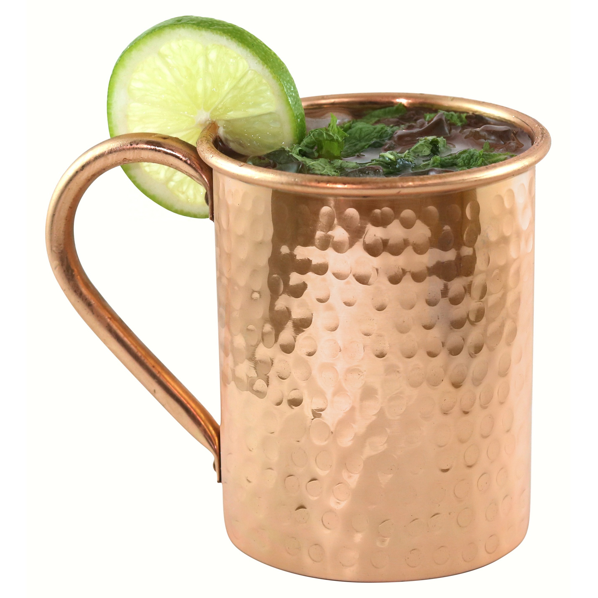 5" Moscow Mule Cylindrical Dimpled Copper Mug 18 oz