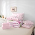 thumbnail image 6 of Manfei Kawaii Pink Flower Bedding Comforter Set 7pcs, Princess Tulip Floral King Bedding Sets, Teens Girls Female Reversible Bed Sheets, Breathable Home Decor, 6 of 8