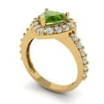 thumbnail image 2 of 2.03 ct Heart Cut Natural Peridot Halo Engagement Ring for Women in 18K Yellow Gold, 2 of 5
