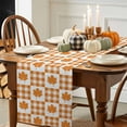 thumbnail image 3 of Table Runner Dresser Scarves 90 Inch Long,Fall Maple Leaf Orange Buffalo Plaid Linen Dining Table Runners, 3 of 9
