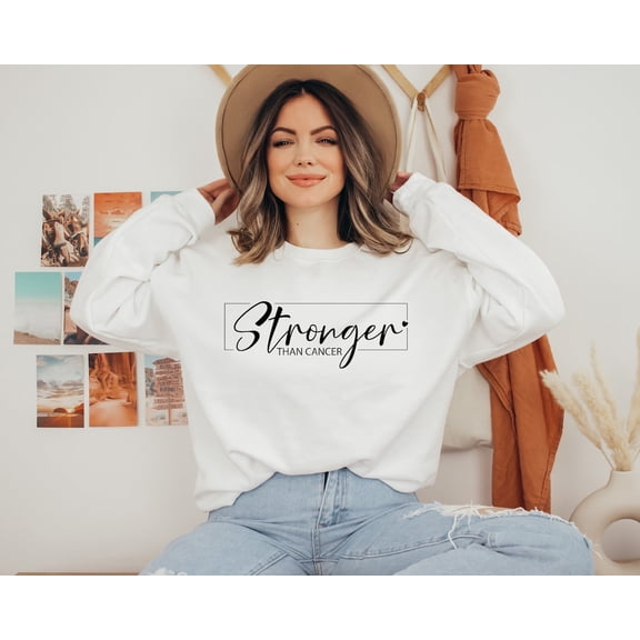 Stronger Than Cancer Sweatshirt, Breast Cancer Survivor Shirt, Motivational Shirt for Cancer Patients, Cancer Gift, Cancer Warrior Sweatshirt Tshirt All Size S-5XL