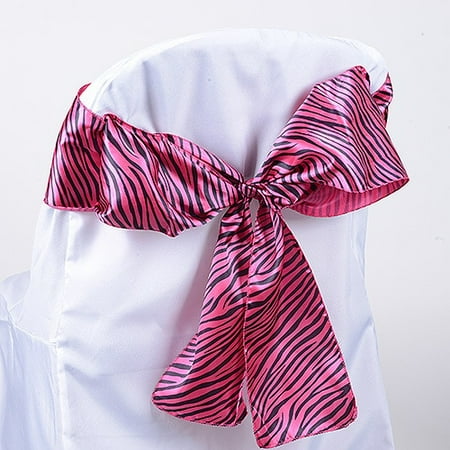 - Shocking - Animal Print Satin Chair Sash - ( Pack of 10 Pieces - 6 inches x 106 inches )