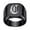 Black C, variant on Unisex Personalized Initial Signet Ring Engraved Ornate Gothic Letter Band Chunky Stainless Steel Monogram Black P Size 10