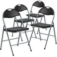 thumbnail image 1 of 4 Pk. HERCULES Series Black Vinyl Metal Folding Chair with Carrying Handle, 1 of 9