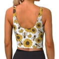 thumbnail image 3 of Vsdgher Sunflowers and Bees Print Women Sleeveless Athletic Tank Top Built-in Bra Camisole Sports Vest for Yoga Running Fitness Exercise with Removable Pads, 3 of 8