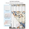 thumbnail image 2 of No Hook Cloth Fabric Shower Curtain with Snap in Liner, Orange Blue Pumpkin Fall Waterproof Shower Curtains Set with See Through Top Window, Thanksgiving Maple Leaves Branch Bath Curtains 60"x72", 2 of 6