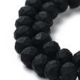 thumbnail image 4 of Glass Beads Strands Faceted Frosted Rondelle Black 10mm Hole: 1mm about 63~65pcs/strand 19.2~20 inch(48~50cm), 4 of 4