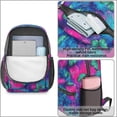 thumbnail image 4 of Butterfly and Teal Pink Pattern 17" School Backpacks for Teens,Waterproof Oxford Fabric,S-Shape Padded Straps for School,Travel,Hiking,Camping, 4 of 6