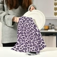 thumbnail image 6 of GZHJMY Purple Leopard Kitchen Dish Towels Set of 1,Dishcloths,Absorbent Soft Towels Hand Towels, Tea Towels,18" x 28", 6 of 7