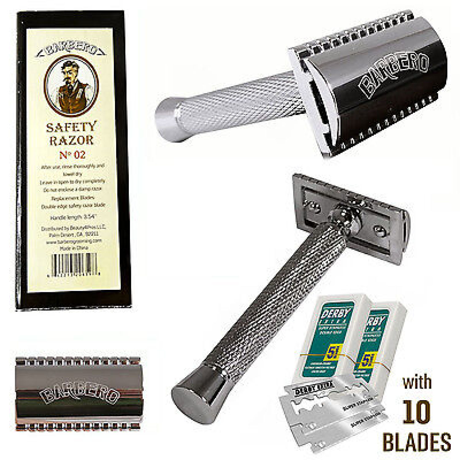 Bilot Safety Razor No.02 with 10 Free Blades - Walmart.com