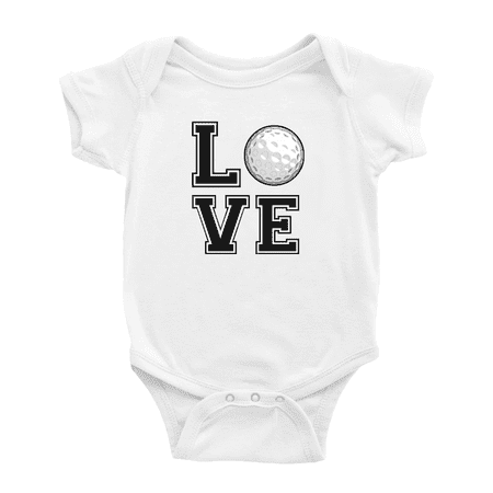 

Golf Love Funny Baby Bodysuits Boy Girl Unisex