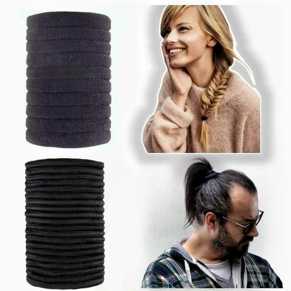 150pcs Black Hair Ties,2 Styles,Hair Tie Bracelets No Damage,Ponytail Holders for Women and Men,Elastic Hair Bands,Hair Accessories (black)