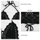 thumbnail image 2 of Crochet Bra Top Tied V Neck Soft Slim Hollow Out Fashion Halter Neck Knitted Bikini Top for Women Black S, 2 of 3
