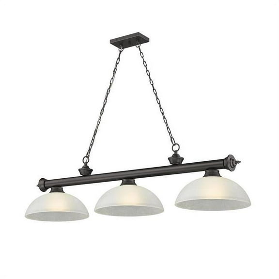 Z Lite 2306-3BRZ-DWL14 3 x 60W Cordon Medium Dimmable Billiard Light, White Linen