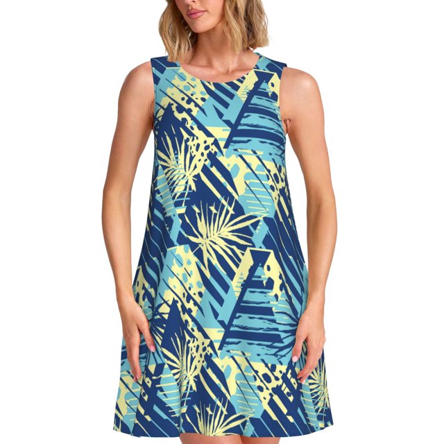 Disketp Hawaiian Style para Vestido sin Mangas para Mujeres, Vestidos de Verano para Mujeres, Casual y Holgado para la Playa
