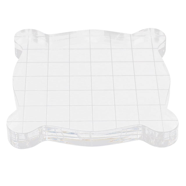 Placa acrílica, herramienta de escultura de cerámica de arcilla transparente, accesorios de sellado artesanal, 9mm de espesor, 7,5x7,5cmx0,9cm, rejilla cuadrada pequeña de encaje